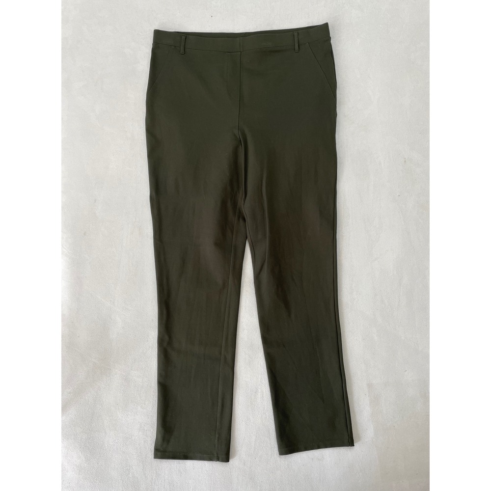 Quince Ultra-Stretch Ponte Straight Leg Pants XL Olive Green DKBIZ01 Regular